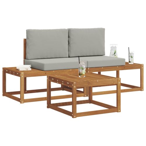 Комплект дивани с възглавница 3 pcs Естествен