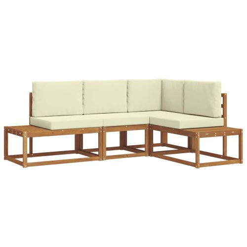 Комплект дивани за открито 4 Брой Натурален и Крема