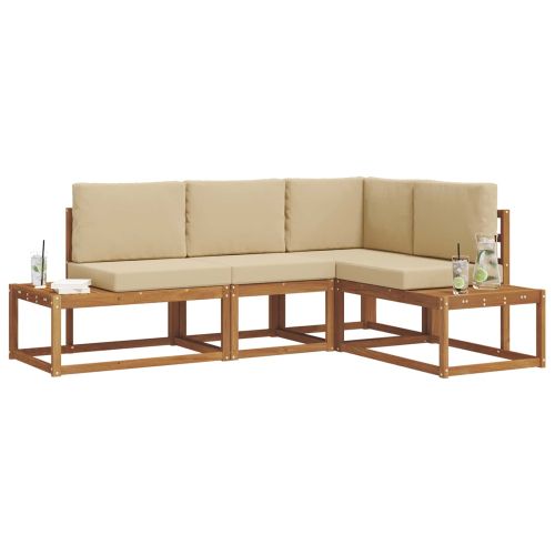 Комплект дивани за открито 4 Брой Натурален и Бежов