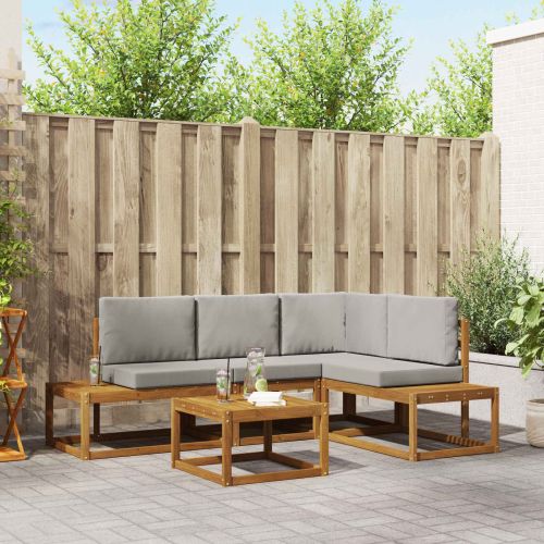 Комплект дивани за открито 5 Брой Естествено и светло сиво