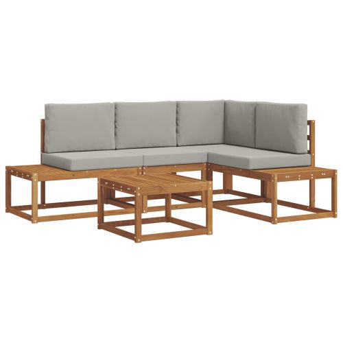 Комплект дивани за открито 5 Брой Естествено и светло сиво