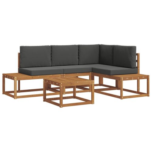 Комплект дивани с възглавница 5 Брой Натурален и Антрацит