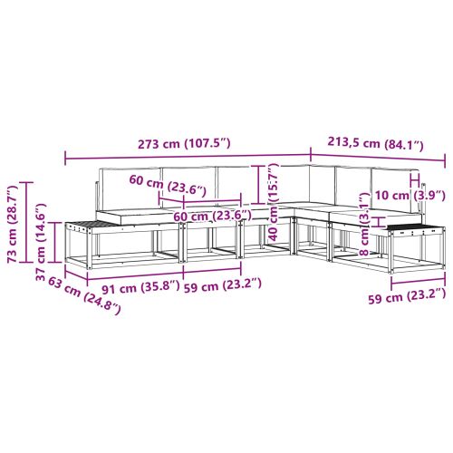 Комплект дивани с възглавница 6 Брой Натурален и Крема