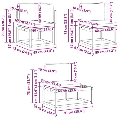 Комплект дивани с възглавница 6 Брой Натурален и Крема