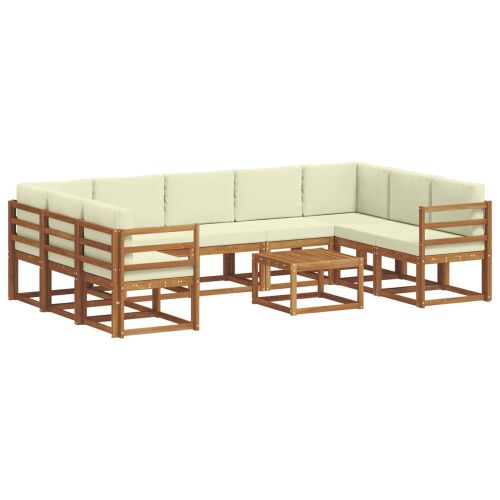 Комплект дивани с възглавница 10 pcs Натурален и Крема