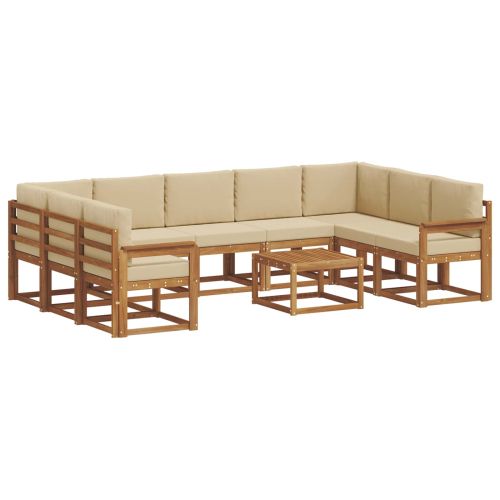 Комплект дивани с възглавница 10 pcs Натурален и Бежов