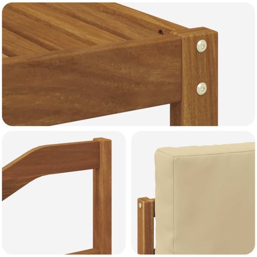 Комплект дивани за открито 10 pcs Натурален и Бежов