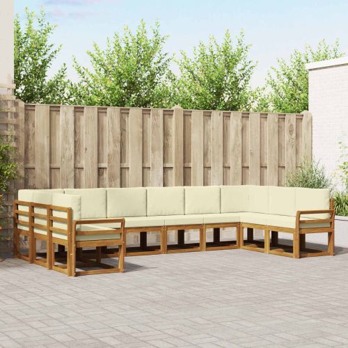 Комплект дивани с възглавница 10 pcs Натурален и Крема