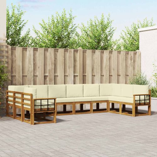 Комплект дивани с възглавница 10 pcs Натурален и Крема