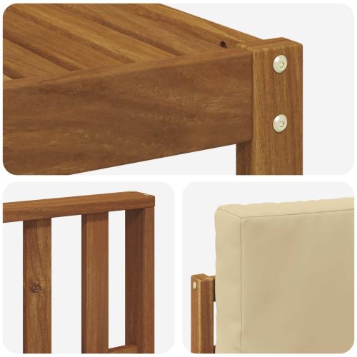 Комплект дивани за открито 11 pcs Натурален и Бежов