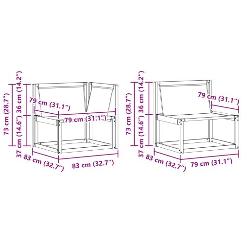 Комплект дивани за открито 4 pcs Естествено и светло сиво
