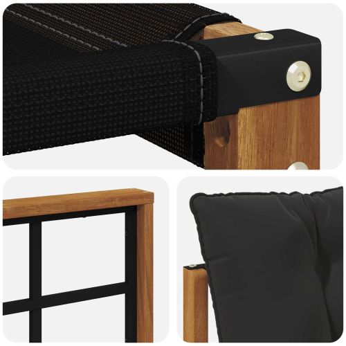 Комплект дивани с възглавница 4 pcs Естествено и черно