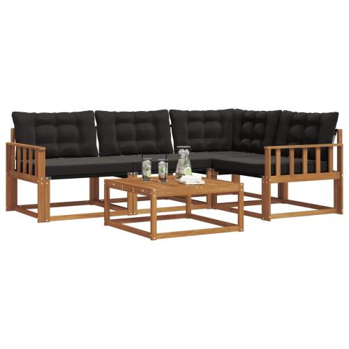 Комплект дивани за открито 5 pcs Естествено и черно