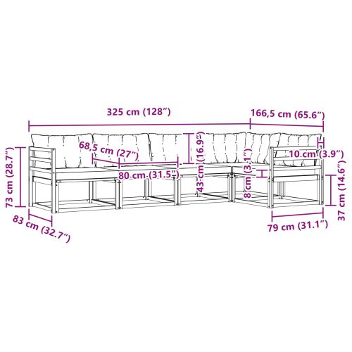 Комплект дивани за открито 5 pcs Натурален и Бежов