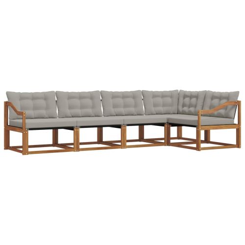 Комплект дивани за открито 5 pcs Естествено и светло сиво
