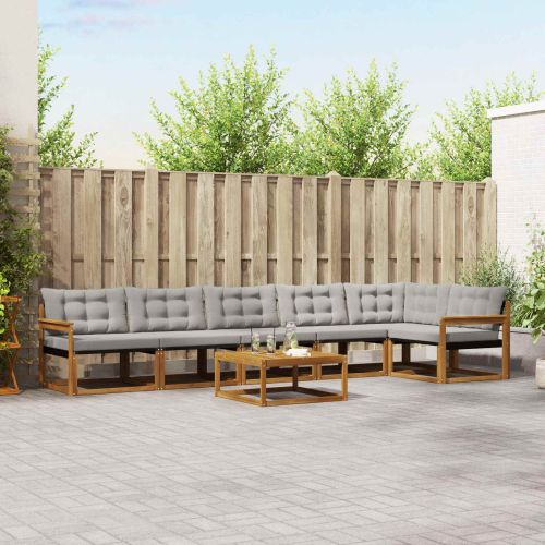 Комплект дивани за открито 7 pcs Естествено и светло сиво