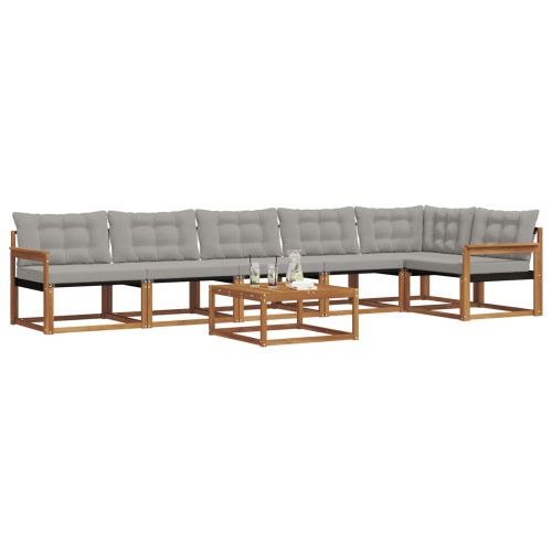 Комплект дивани за открито 7 pcs Естествено и светло сиво