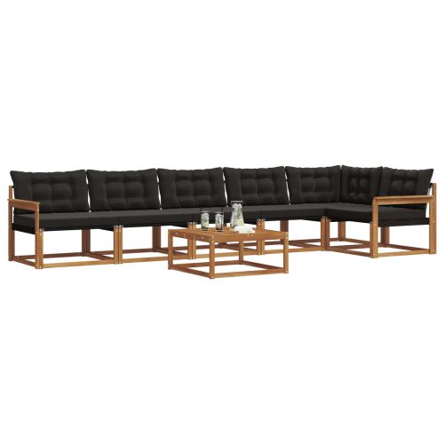 Комплект дивани за открито 7 pcs Естествено и черно