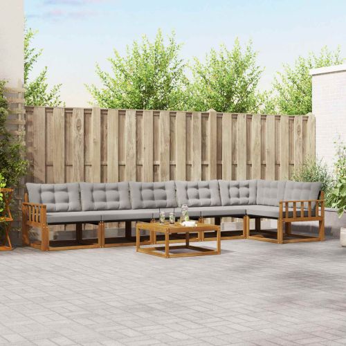 Комплект дивани за открито 7 pcs Естествено и светло сиво