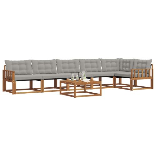 Комплект дивани за открито 7 pcs Естествено и светло сиво