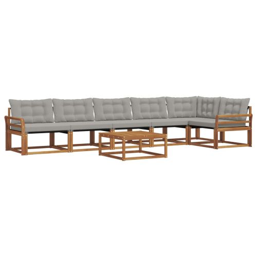 Комплект дивани за открито 7 pcs Естествено и светло сиво