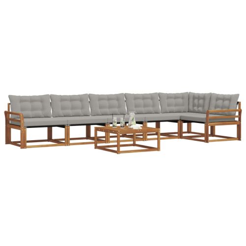 Комплект дивани за открито 7 pcs Естествено и светло сиво