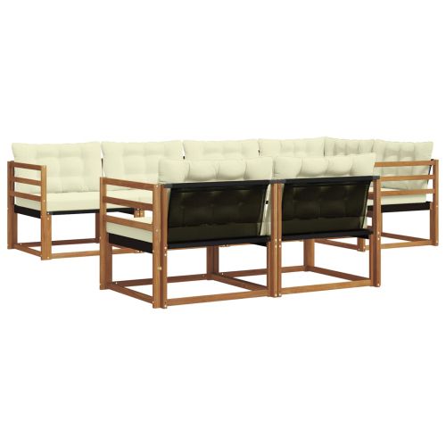 Комплект дивани за открито 7 pcs Натурален и Крема