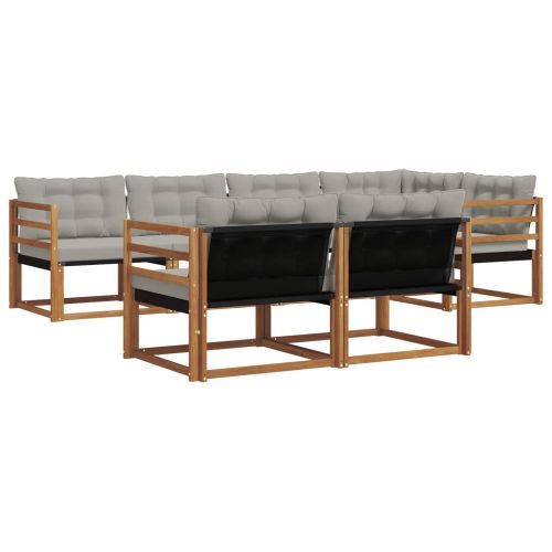 Комплект дивани за открито 7 pcs Естествено и светло сиво