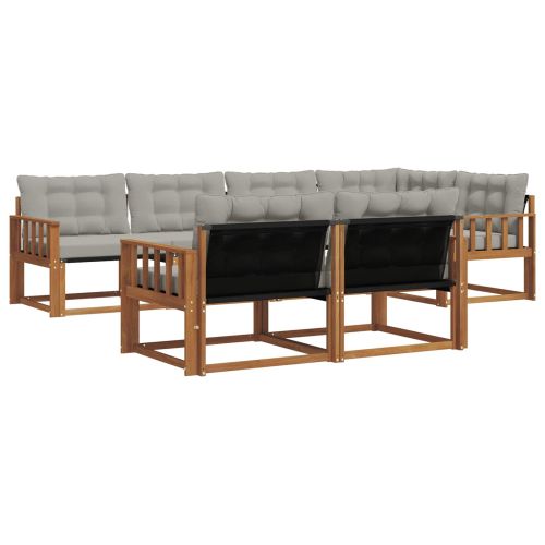 Комплект дивани за открито 7 pcs Естествено и светло сиво