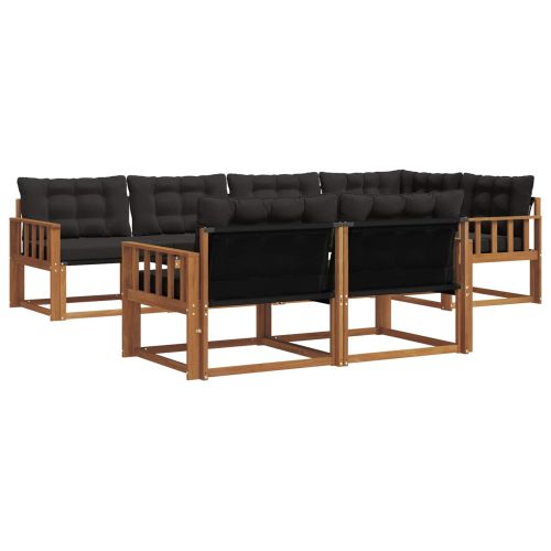 Комплект дивани за открито 7 pcs Естествено и черно