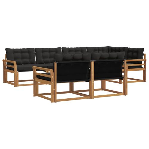 Комплект дивани за открито 7 pcs Естествено и черно