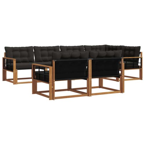Комплект дивани за открито 7 pcs Естествено и черно
