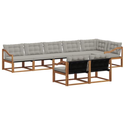 Комплект дивани за открито 8 pcs Естествено и светло сиво