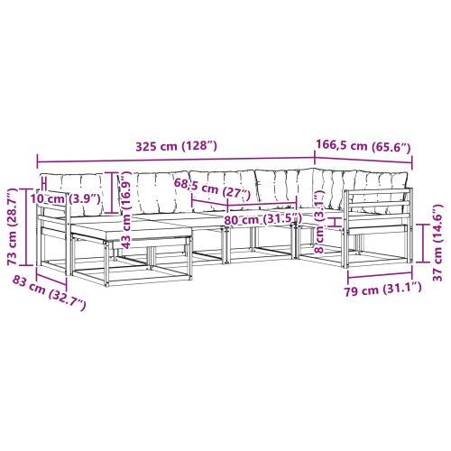 Комплект дивани за открито 18 pcs Естествено и черно