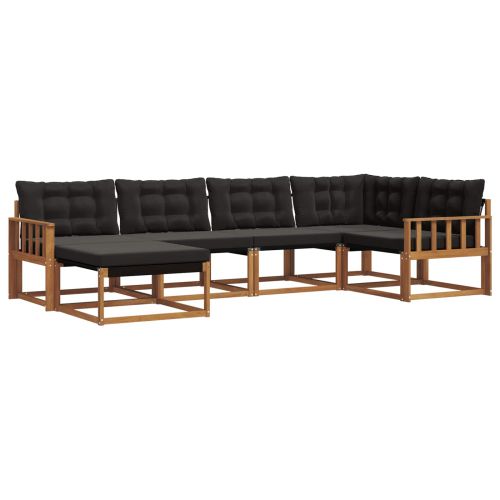 Комплект дивани за открито 18 pcs Естествено и черно