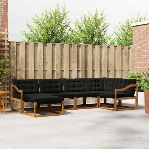 Комплект дивани за открито 18 pcs Естествено и черно