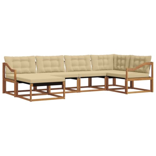 Комплект дивани за открито 18 pcs Натурален и Бежов