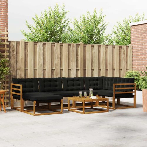 Комплект дивани за открито 19 pcs Естествено и черно