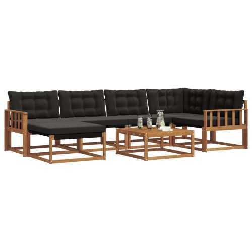 Комплект дивани за открито 19 pcs Естествено и черно