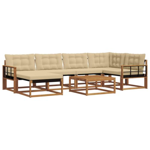 Комплект дивани за открито 19 pcs Натурален и Бежов