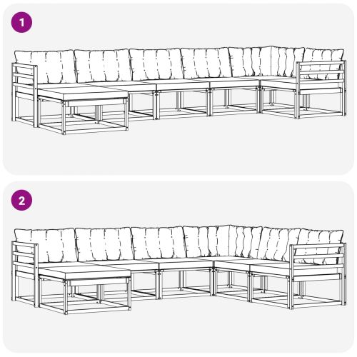 Комплект дивани за открито 21 pcs Естествено и черно