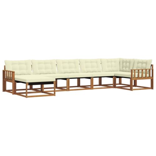 Комплект дивани за открито 21 pcs Натурален и Крема