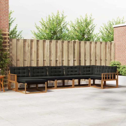 Комплект дивани за открито 21 pcs Естествено и черно