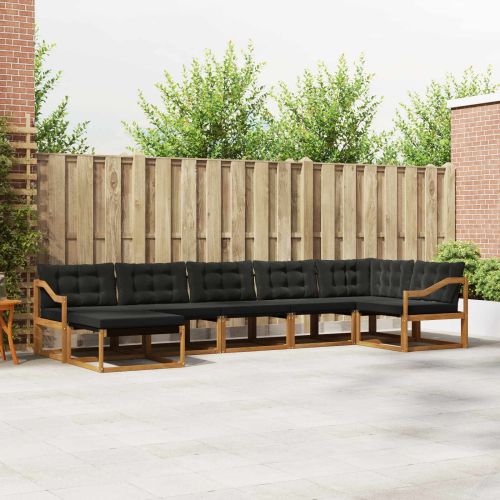 Комплект дивани за открито 21 pcs Естествено и черно