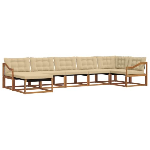 Комплект дивани за открито 21 pcs Натурален и Бежов