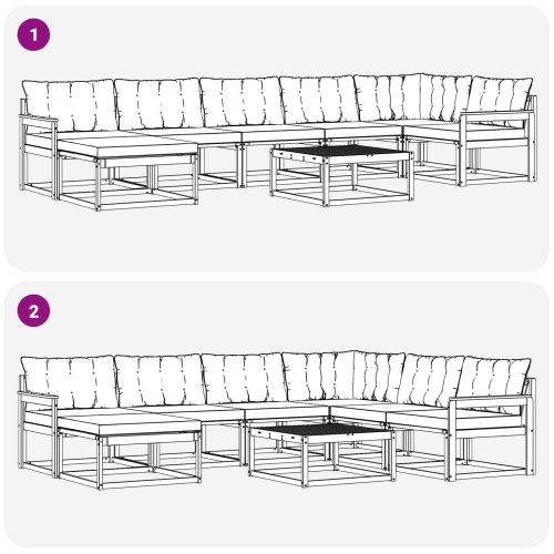 Комплект дивани за открито 22 pcs Естествено и черно