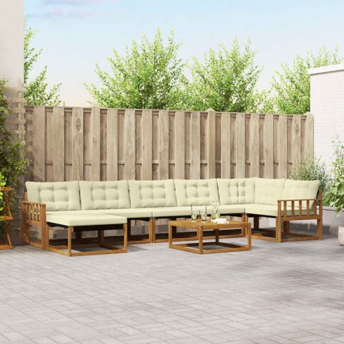 Комплект дивани за открито 22 pcs Натурален и Крема