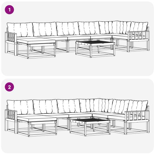 Комплект дивани за открито 22 pcs Натурален и Бежов