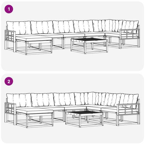 Комплект дивани за открито 22 pcs Натурален и Бежов