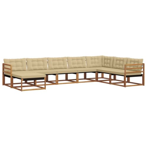 Комплект дивани за открито 24 pcs Натурален и Бежов